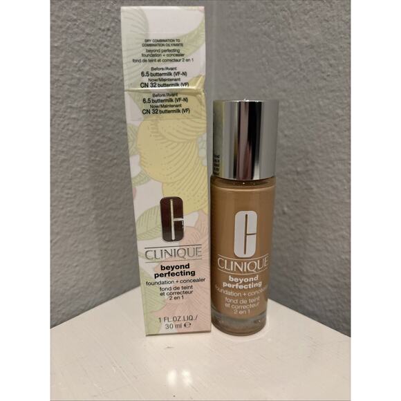 Clinique Beyond Perfecting Foundation + Concealer CN 32 Buttermilk (VF) 1 oz New - Picture 1 of 3